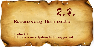 Rosenzveig Henrietta névjegykártya